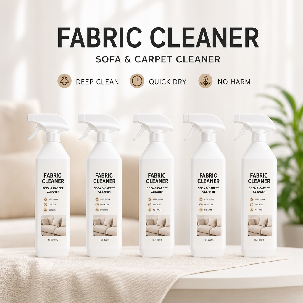 Spray Detergente Senza Risciacquo per Tessuti e Imbottiti 🧴🧹⏱️ Senza acqua e risciacquo, rimuove rapidamente macchie da divani e sedili auto, con asciugatura veloce per mantenere i tessuti puliti con pochi gesti.