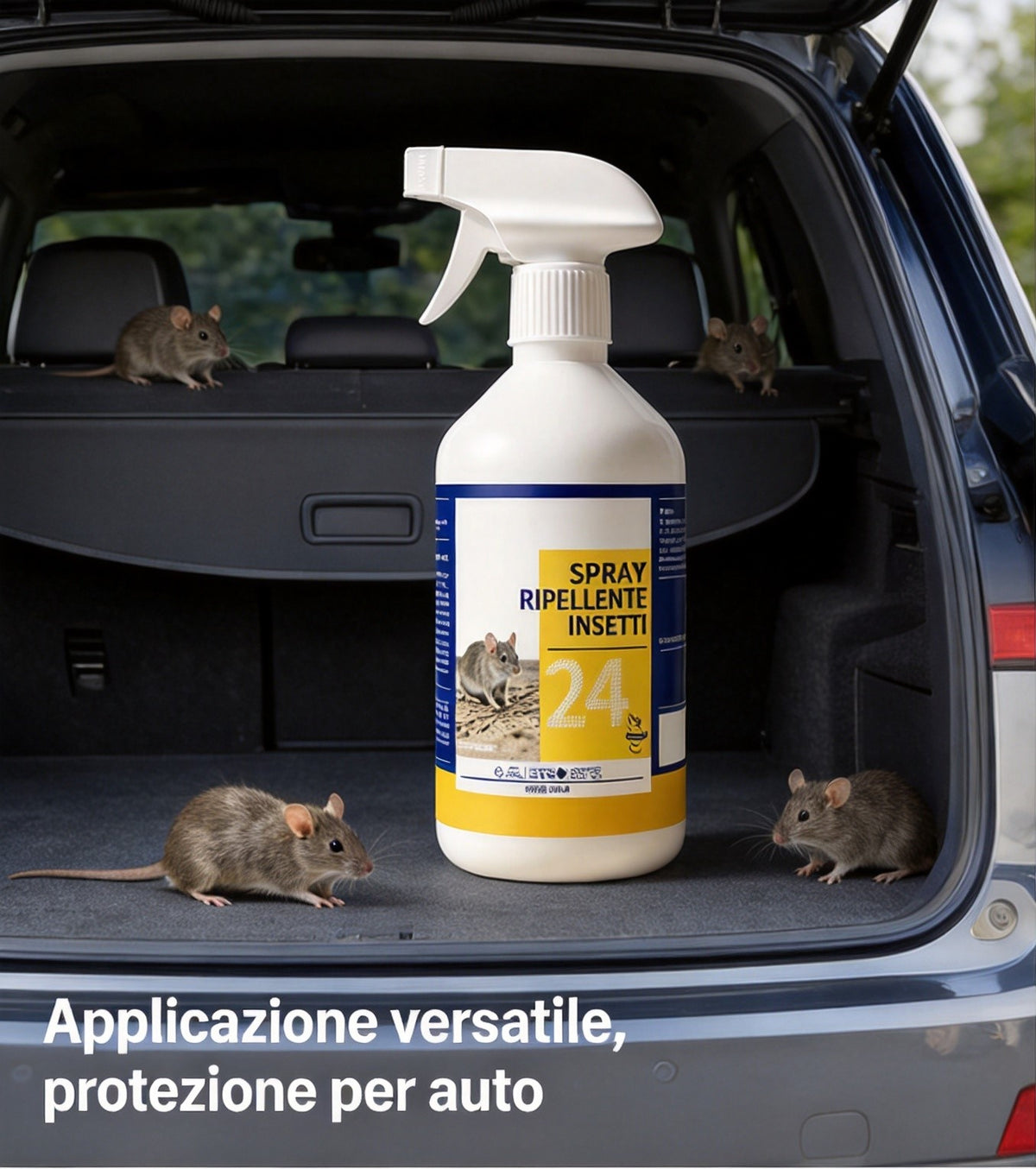 Spray Universale Anti-Roditore 📦🔧⏳ Formula versatile, spray pronto all’uso, crea una barriera duratura per allontanare i roditori da magazzino e auto, protegge cavi e merci evitando costose riparazioni.