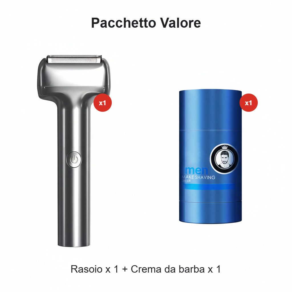 Rasoio Elettrico a Lamina da Uomo Ricaricabile USB-C 🪒🛡️⚡
