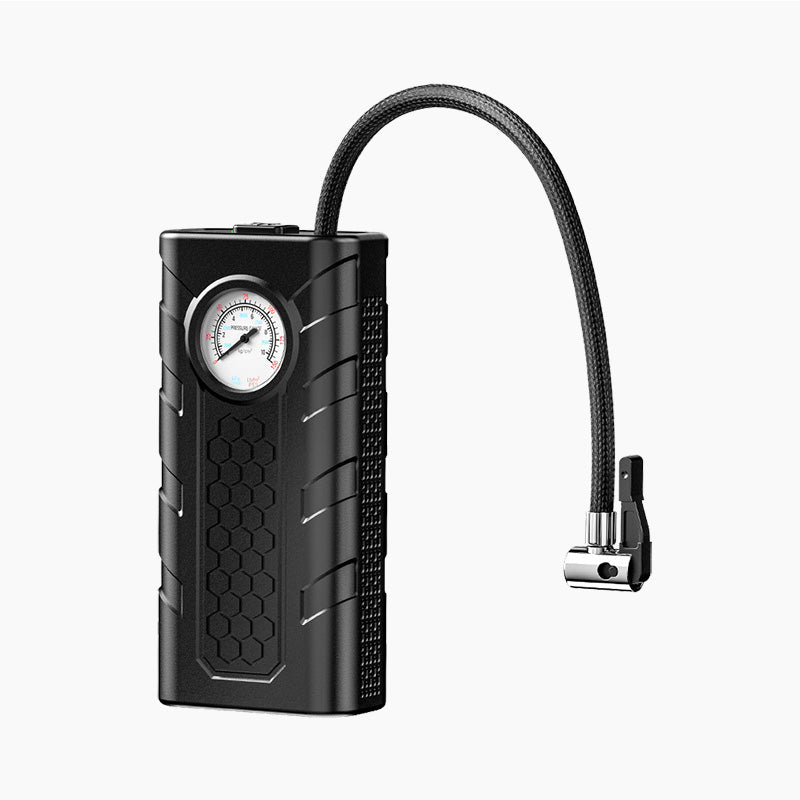 🚗✨Gonfiatore Pneumatici Wireless 💨🔋📏 Flusso d’aria 35 L/min, ricarica USB, manometro meccanico, consente di controllare e regolare facilmente la pressione degli pneumatici per una guida sicura.