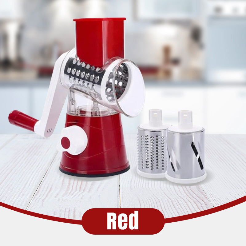 Grattugia rotante 3-in-1 per verdure e formaggio 🥄Testine intercambiabili|⚡Lavorazione veloce|🧹Pulizia semplice. Le tre testine tagliano gli ingredienti, la rotazione riduce lo sforzo e le parti smontabili si lavano rapidamente.
