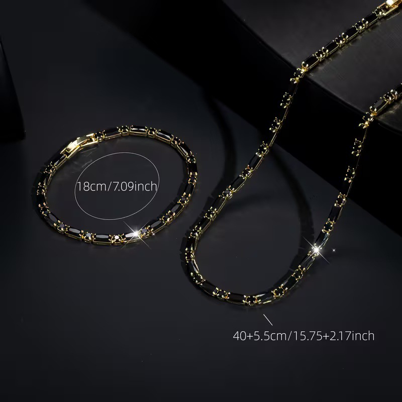 Set Collana e Bracciale da Uomo in zirconia cubica 💎👔💖 Design pulito con zirconia cubica, struttura leggera e catena regolabile, completa qualsiasi outfit e dona un aspetto curato per lavoro, uscite e momenti quotidiani.