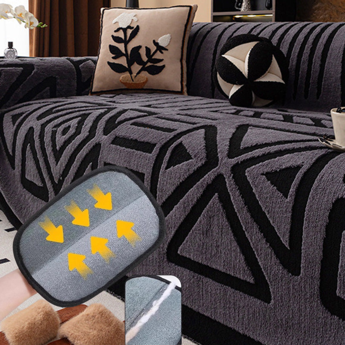 Copridivano in Peluche 🛋️✨🧺 Morbido peluche al tatto, con fondo antiscivolo e lavabile in lavatrice, protegge il divano da macchie e usura e conserva un ambiente di relax confortevole ogni giorno.
