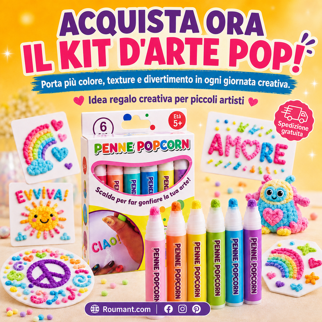 🎁Penne da disegno fai da te con popcorn a bolle