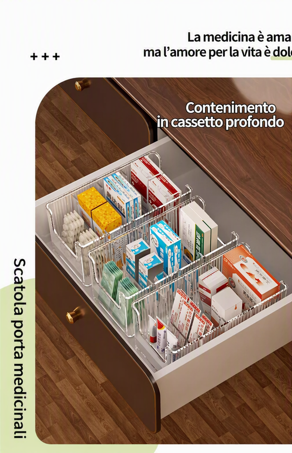 💊 Organizer Portamedicinali Estensibile | Trasparente, Tutto a Colpo d’Occhio 👀 | Telescopico da 24,5 a 43 cm 📏 | Scomparti Separati Ordinati ✨ | Perfetto per Armadietti, Cassetti e Prima Cassetta 🗄️