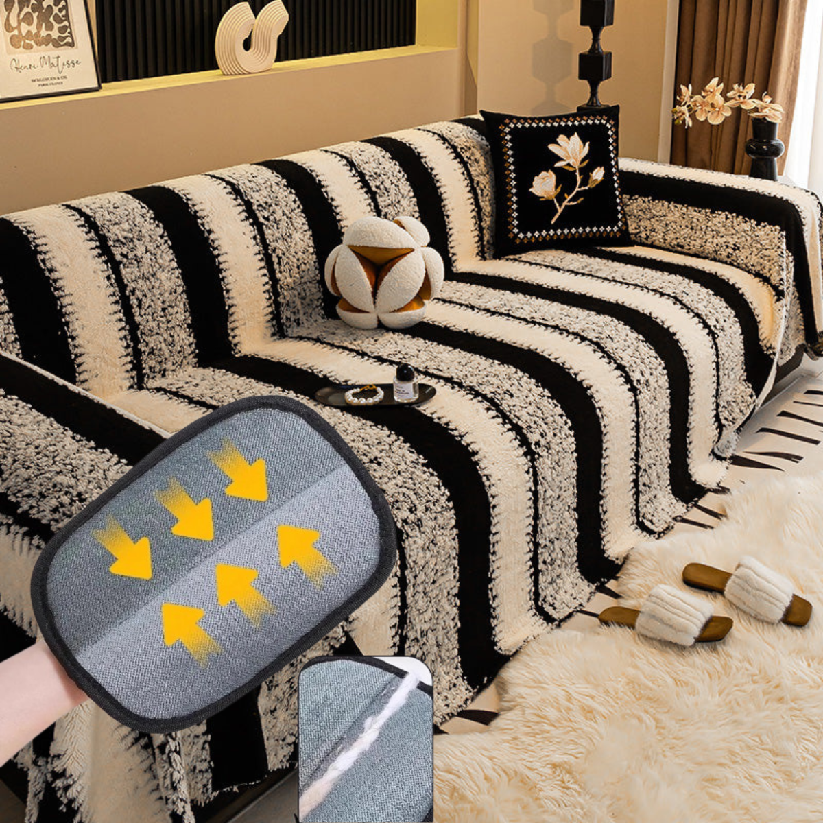 Copridivano in Peluche 🛋️✨🧺 Morbido peluche al tatto, con fondo antiscivolo e lavabile in lavatrice, protegge il divano da macchie e usura e conserva un ambiente di relax confortevole ogni giorno.