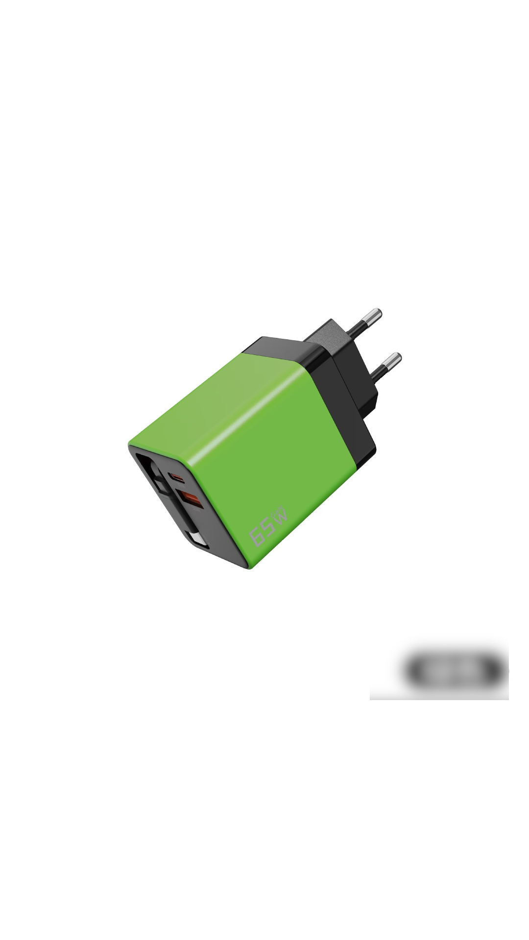 ✨⚡ Caricabatterie GaN 3 in 1, caricabatterie rapido da 65 W per smartphone con cavo Type-C e 2 porte USB