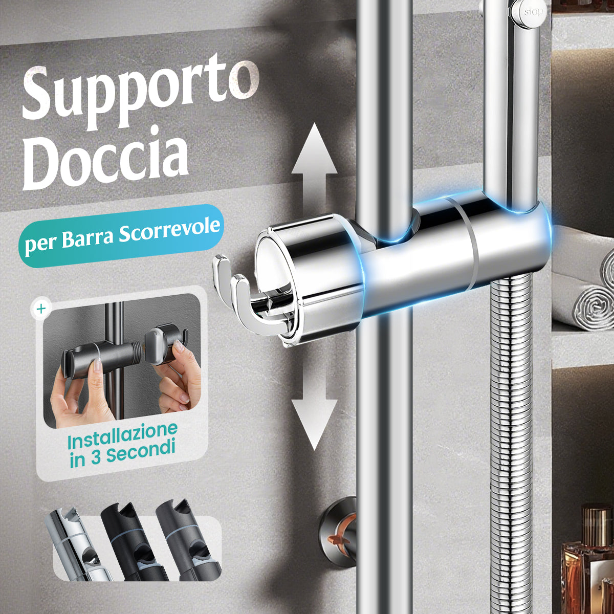 Supporto per doccetta senza trapano 🚿👨‍👩‍👧🛁