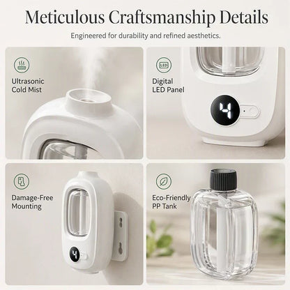 Diffusore Intelligente Aromaterapia 💨⏱️🔋 Con atomizzazione a ultrasuoni e timer a 4 livelli, questo diffusore ricaricabile da 1500mAh diffonde la fragranza in modo uniforme fino a 80 m² e crea un ambiente rilassante nello spazio personale.