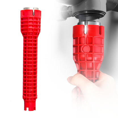 Chiave a bussola domestica a doppia testa 16 in 1 🛠️🏠💧 Strumento multifunzione che raggiunge gli spazi ristretti sotto i lavabi, non graffa le finiture cromate e permette di montare e smontare rubinetti senza chiamare un tecnico esterno.