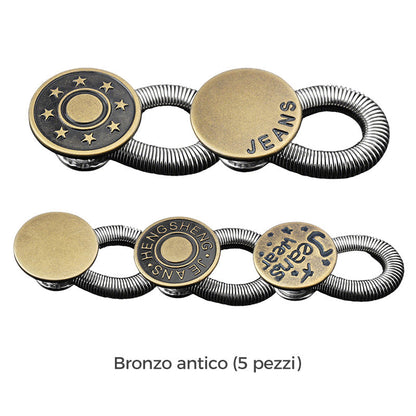 🎀Bottone Estensore per Vita con Molla in Metallo 👖✨🧘 Realizzato in metallo resistente, si applica senza cuciture e aggiunge elasticità alla vita dei pantaloni, mantenendo un aspetto discreto per indossare i capi preferiti senza sensazioni di tensione.