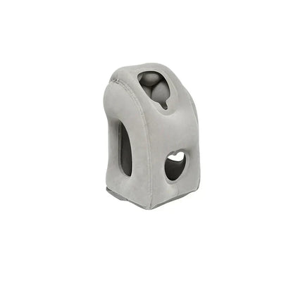 Cuscino da viaggio gonfiabile ✈️🚞😴 Tessuto floccato morbido e valvola larga per gonfiaggio veloce, offre supporto ergonomico al collo su voli, treno o in ufficio, per riposare senza dolori cervicali.