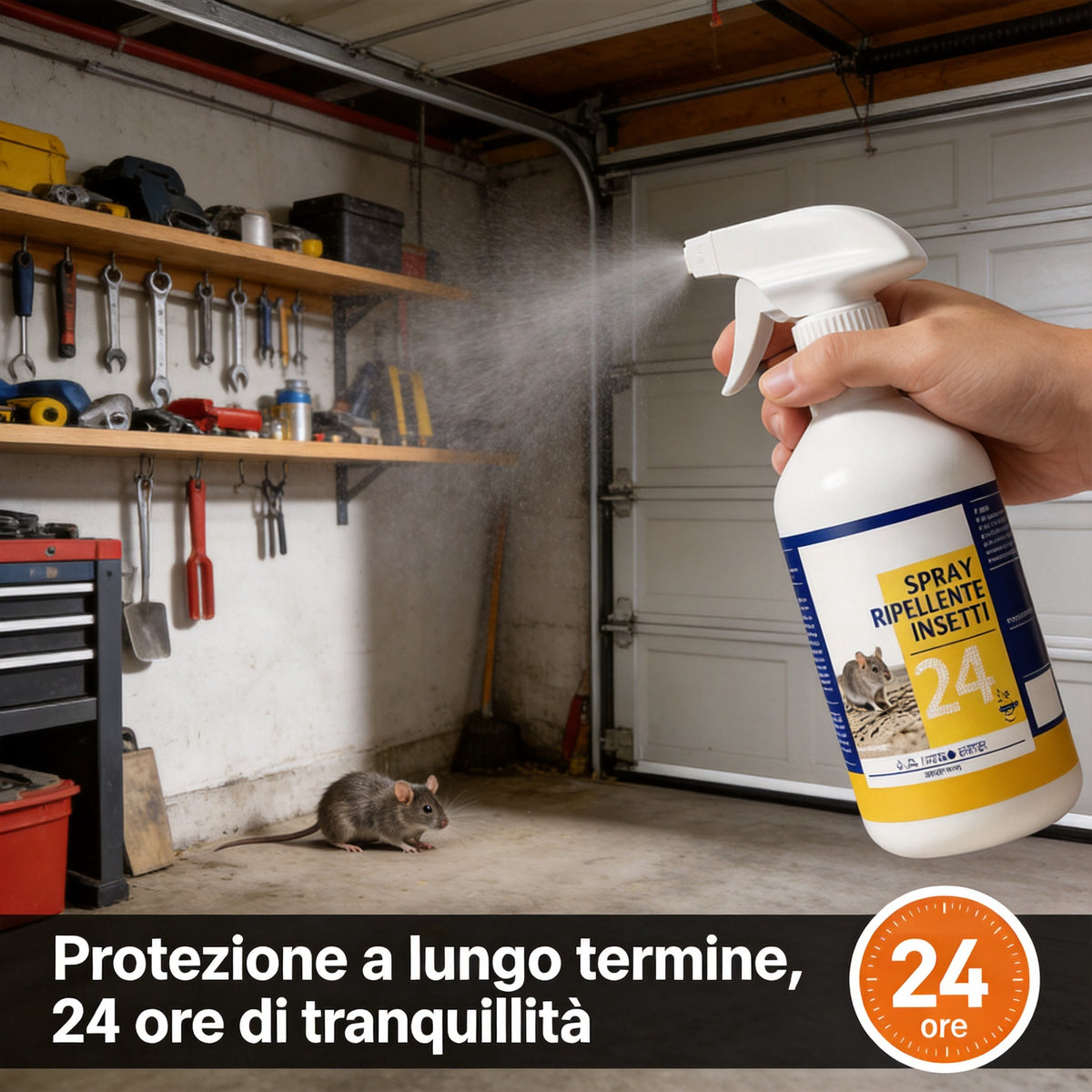 Spray Universale Anti-Roditore 📦🔧⏳ Formula versatile, spray pronto all’uso, crea una barriera duratura per allontanare i roditori da magazzino e auto, protegge cavi e merci evitando costose riparazioni.
