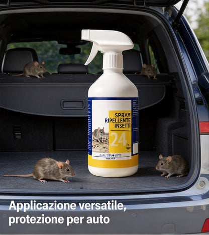 Spray Universale Anti-Roditore 📦🔧⏳ Formula versatile, spray pronto all’uso, crea una barriera duratura per allontanare i roditori da magazzino e auto, protegge cavi e merci evitando costose riparazioni.