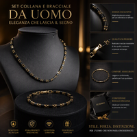 Set Collana e Bracciale da Uomo in zirconia cubica 💎👔💖 Design pulito con zirconia cubica, struttura leggera e catena regolabile, completa qualsiasi outfit e dona un aspetto curato per lavoro, uscite e momenti quotidiani.