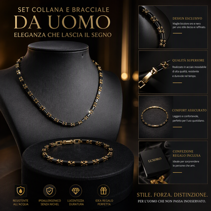 Set Collana e Bracciale da Uomo in zirconia cubica 💎👔💖 Design pulito con zirconia cubica, struttura leggera e catena regolabile, completa qualsiasi outfit e dona un aspetto curato per lavoro, uscite e momenti quotidiani.