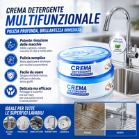 Crema Detergente Multifunzionale 🧽🏡💧 Elimina macchie e calcare ostinati, protegge le superfici e la pelle delle mani, si applica facilmente per ridurre lo sforzo durante le pulizie individuali quotidiane.