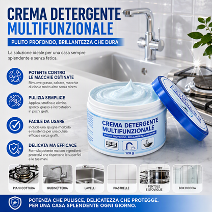 Crema Detergente Multifunzionale 🧽🏡💧 Elimina macchie e calcare ostinati, protegge le superfici e la pelle delle mani, si applica facilmente per ridurre lo sforzo durante le pulizie individuali quotidiane.