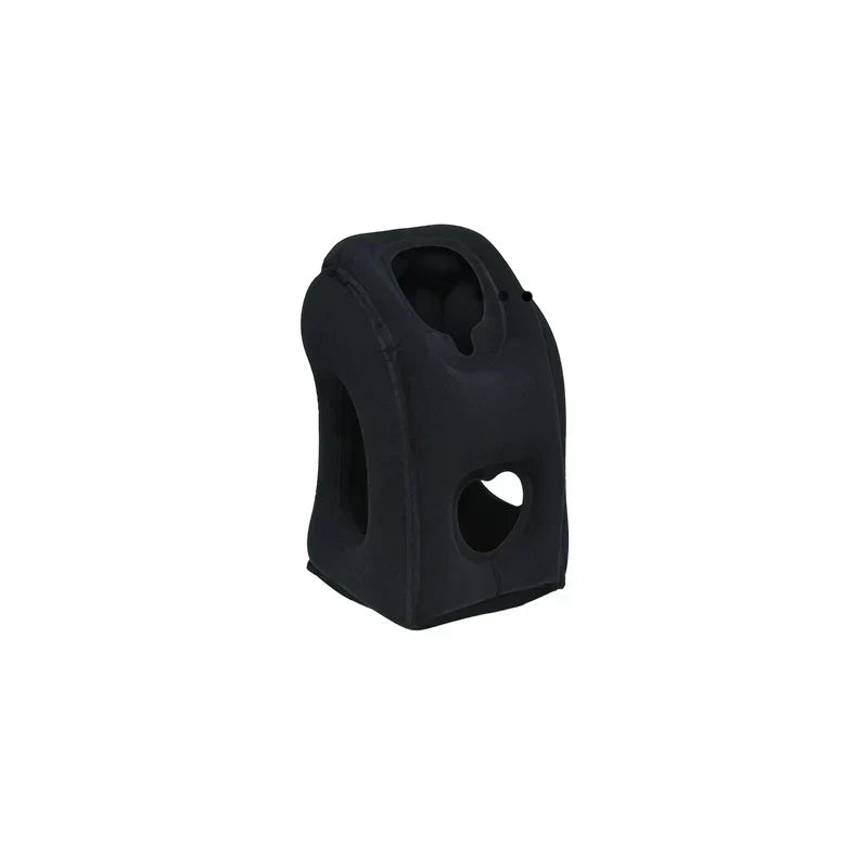 Cuscino da viaggio gonfiabile ✈️🚞😴 Tessuto floccato morbido e valvola larga per gonfiaggio veloce, offre supporto ergonomico al collo su voli, treno o in ufficio, per riposare senza dolori cervicali.