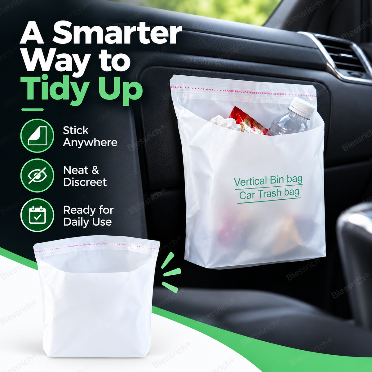 ⏳ Offerta a tempo limitato! Sconto del 50% 🚗 Sacchetti autoadesivi per auto!⭐Virale sui social✨Consigliati dai creator✅Oltre 50mila pezzi venduti! Si attaccano ovunque,🧹multiuso per rifiuti o ripostiglio, senza segni!