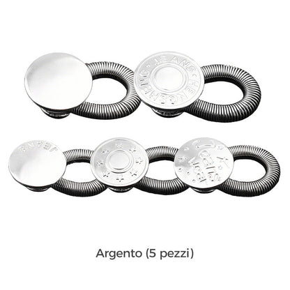 🎀Bottone Estensore per Vita con Molla in Metallo 👖✨🧘 Realizzato in metallo resistente, si applica senza cuciture e aggiunge elasticità alla vita dei pantaloni, mantenendo un aspetto discreto per indossare i capi preferiti senza sensazioni di tensione.