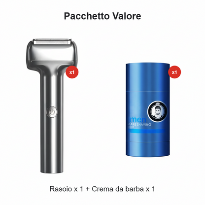 🔥✨ Rasoio Elettrico a Lamina Ricaricabile per Uomo 🪒💪 - 3 Testine | IPX6 Impermeabile | Silenzioso | Ricarica USB-C | 50% DI SCONTO
