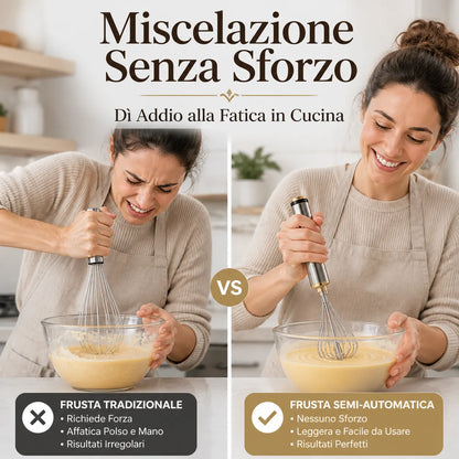🔥 50% di sconto! 🥚🍳 Frusta a mano semiautomatica in acciaio inox 🔧✨