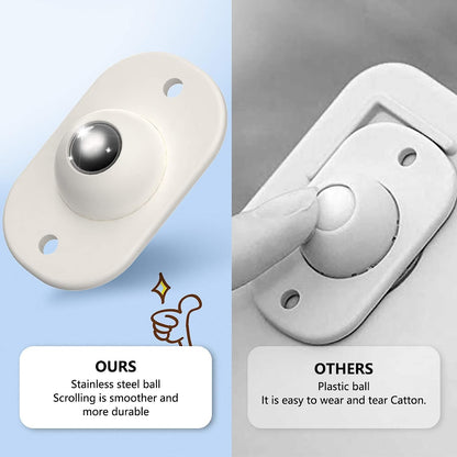 🥳Ruote Adesive Universali 🔘⚙️🩹 Con rotazione a 360 gradi e scorrimento silenzioso, queste carrucole in ABS si incollano senza forature e ti permettono di spostare facilmente scatole pesanti durante le pulizie personali.