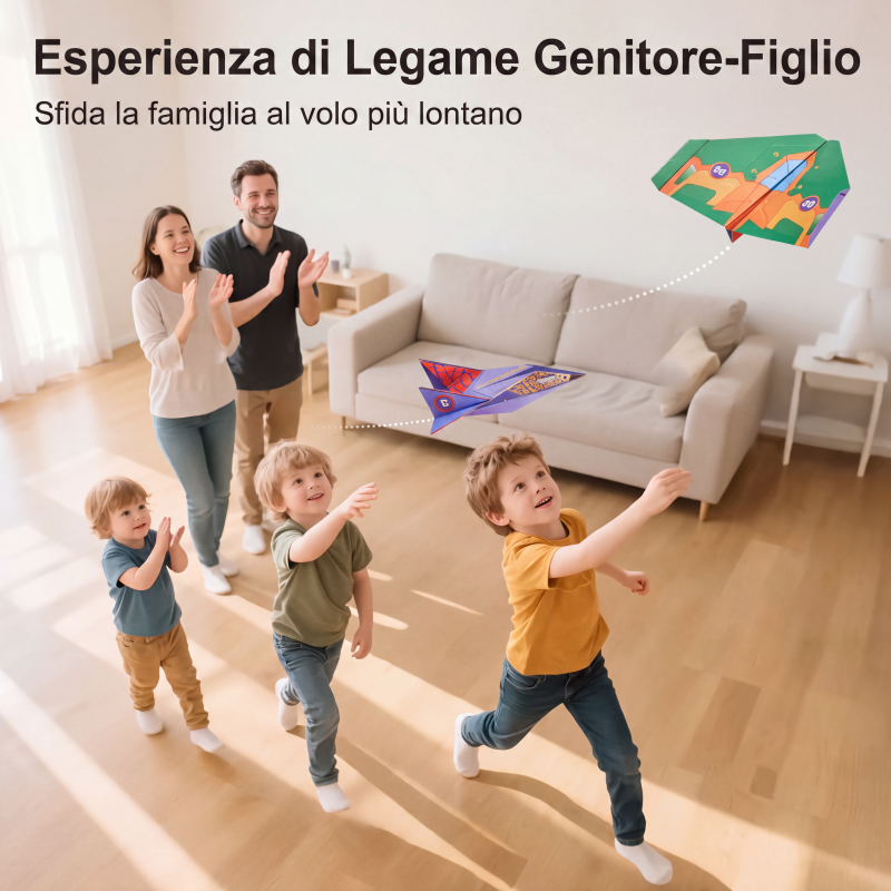 ✈️  Kit Aeroplani di Carta Fai da Te - Costruisci e Lancia 16 Modelli, Giocattolo STEM Educativo per Bambini 6-12 Anni 🎯🧠