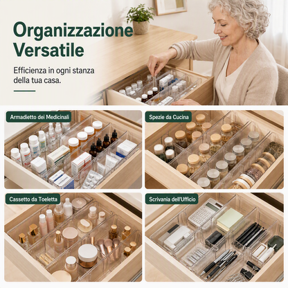 ⏳ SCONTO 50% LIMITATO! 🩺 Organizer per Medicinali Estensibile 24,5–43cm! ✅ Migliaia di recensioni verificate! 💊Trasparente con scomparti separati, adatto a ogni cassetto domestico🗄️!