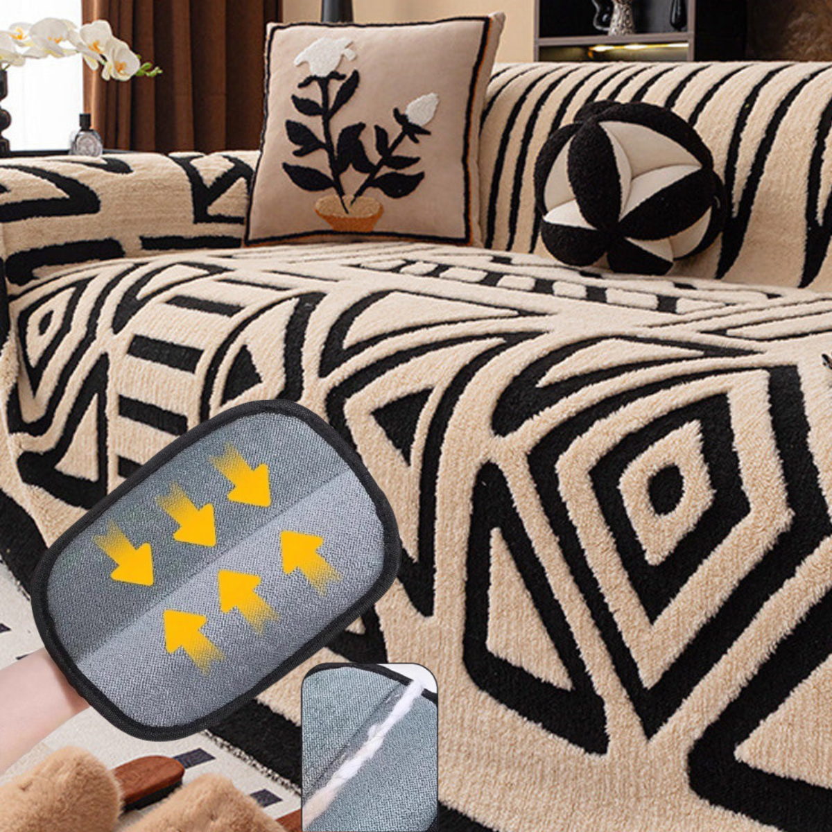Copridivano in Peluche 🛋️✨🧺 Morbido peluche al tatto, con fondo antiscivolo e lavabile in lavatrice, protegge il divano da macchie e usura e conserva un ambiente di relax confortevole ogni giorno.