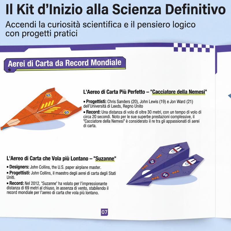 ✈️  Kit Aeroplani di Carta Fai da Te - Costruisci e Lancia 16 Modelli, Giocattolo STEM Educativo per Bambini 6-12 Anni 🎯🧠