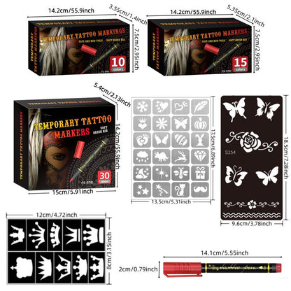 Set di pennarelli per tatuaggi temporanei in 10/15 colori 🖊️