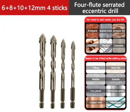 Kit di Punte Eccentriche Seghettate a 4 Taglienti