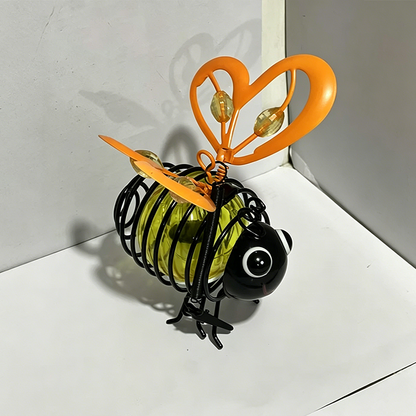 🐝 Enfeite Solar de Jardim em Metal – Decoração Criativa com Luz Quente e Design Encantador para Área Externa