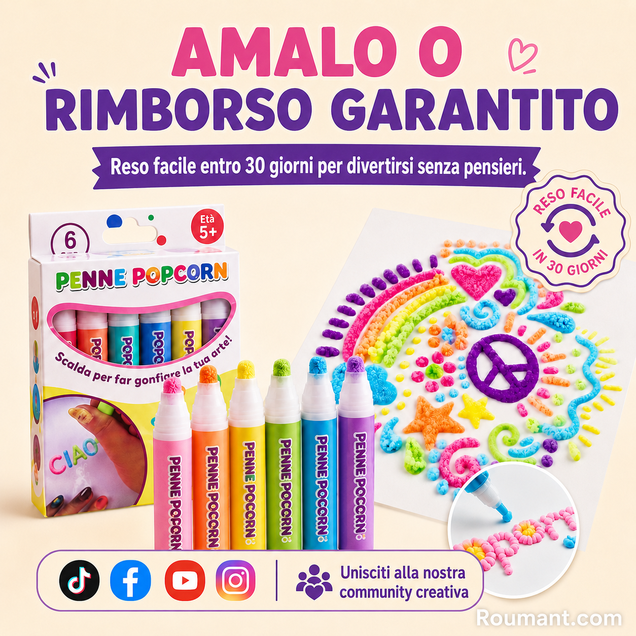 🎁Penne da disegno fai da te con popcorn a bolle