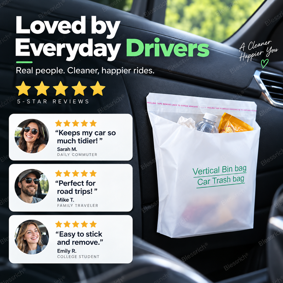 ⏳ Offerta a tempo limitato! Sconto del 50% 🚗 Sacchetti autoadesivi per auto!⭐Virale sui social✨Consigliati dai creator✅Oltre 50mila pezzi venduti! Si attaccano ovunque,🧹multiuso per rifiuti o ripostiglio, senza segni!