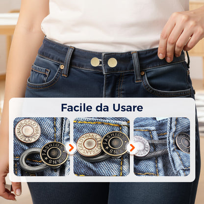 🎀Bottone Estensore per Vita con Molla in Metallo 👖✨🧘 Realizzato in metallo resistente, si applica senza cuciture e aggiunge elasticità alla vita dei pantaloni, mantenendo un aspetto discreto per indossare i capi preferiti senza sensazioni di tensione.