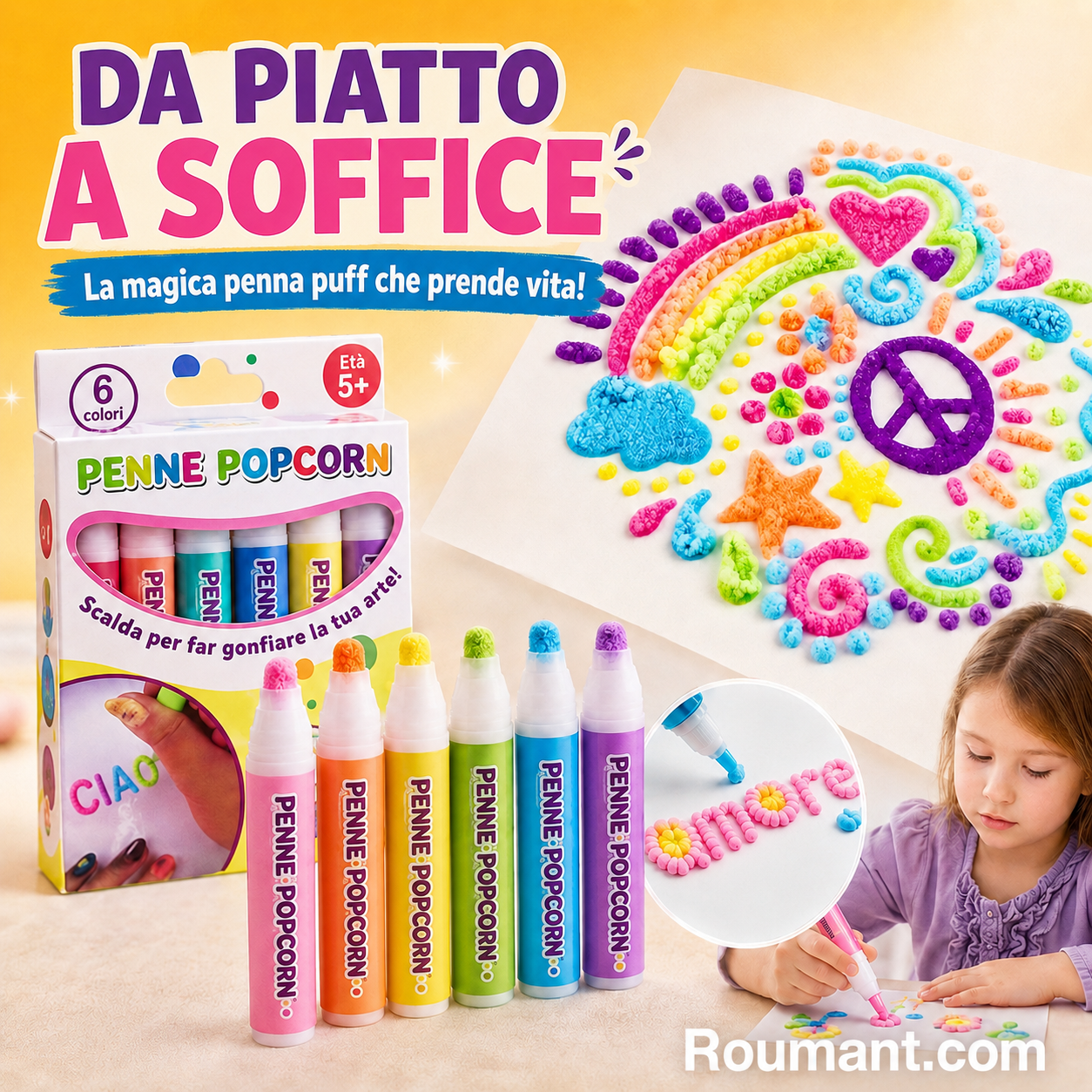 🎁Penne da disegno fai da te con popcorn a bolle