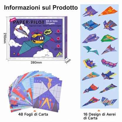 ✈️  Kit Aeroplani di Carta Fai da Te - Costruisci e Lancia 16 Modelli, Giocattolo STEM Educativo per Bambini 6-12 Anni 🎯🧠