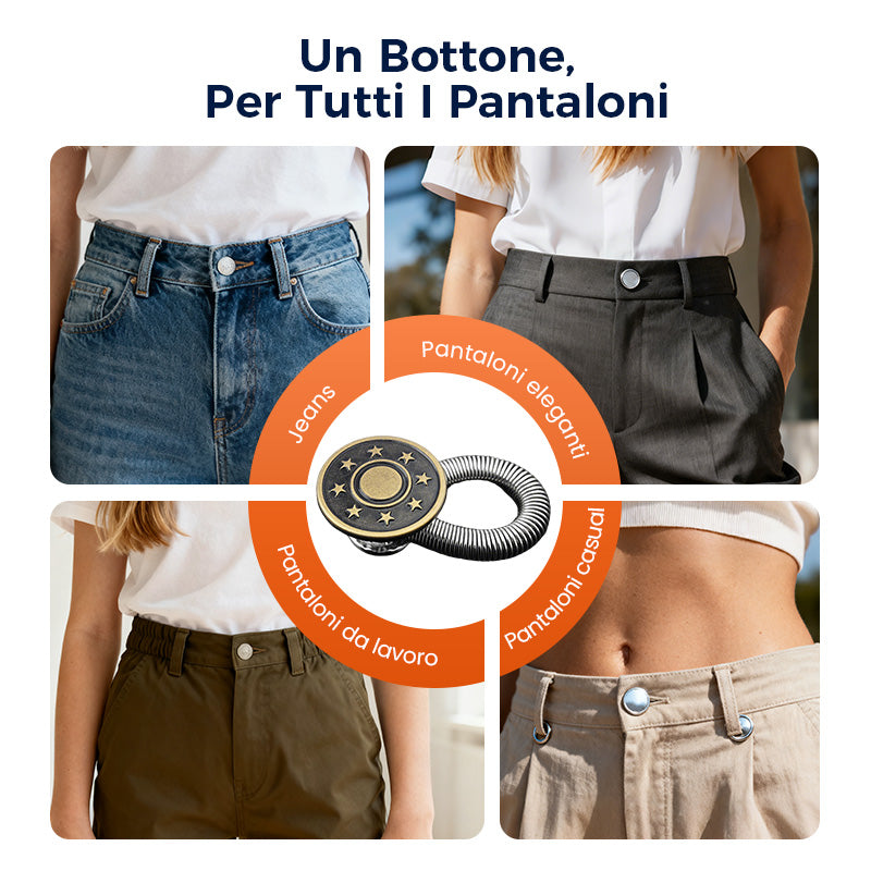 🎀Bottone Estensore per Vita con Molla in Metallo 👖✨🧘 Realizzato in metallo resistente, si applica senza cuciture e aggiunge elasticità alla vita dei pantaloni, mantenendo un aspetto discreto per indossare i capi preferiti senza sensazioni di tensione.