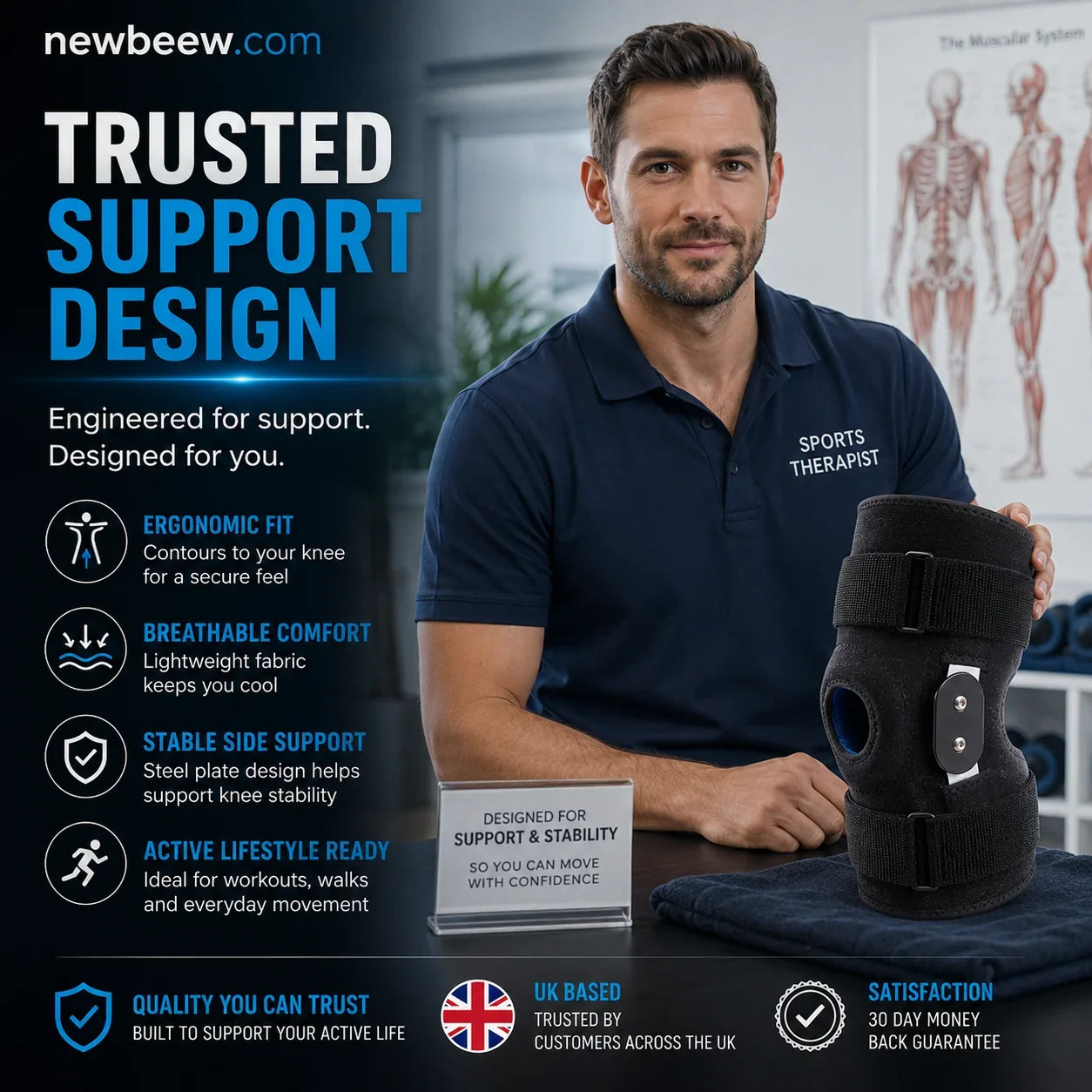 🦵 Ginocchiera Traspirante e Regolabile – Supporto Articolare Leggero per Sport e Vita Quotidiana, Comfort Ottimale 🏃‍♂️📦