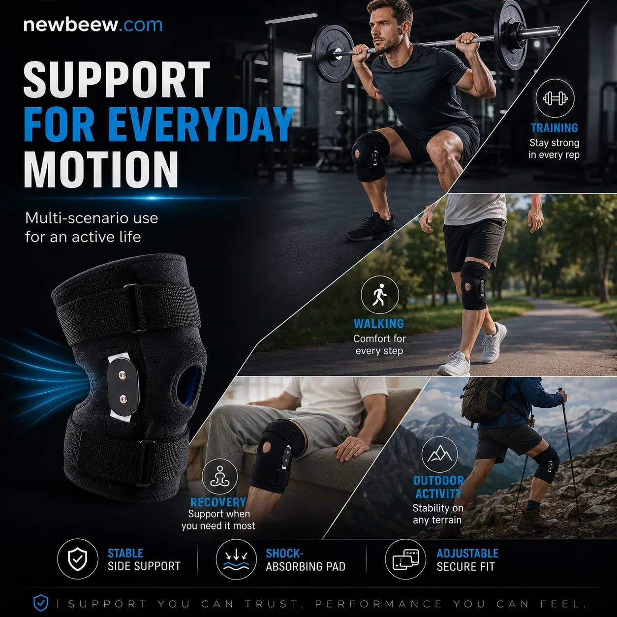 🦵 Ginocchiera Traspirante e Regolabile – Supporto Articolare Leggero per Sport e Vita Quotidiana, Comfort Ottimale 🏃‍♂️📦