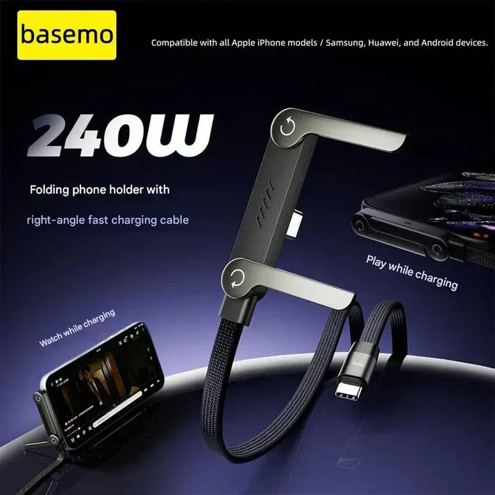 Cavo dati pieghevole di carica rapida da 240w, adatto per Apple iPhone 15-17 Pro Max, Samsung, Huawei, Xiaomi