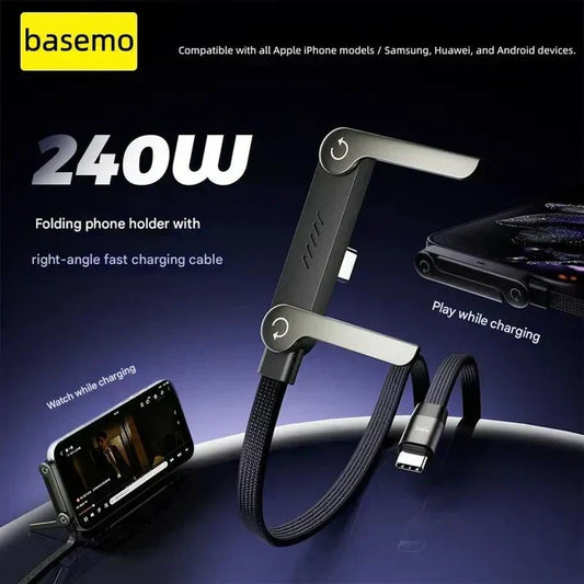 Cavo dati pieghevole di carica rapida da 240w, adatto per Apple iPhone 15-17 Pro Max, Samsung, Huawei, Xiaomi