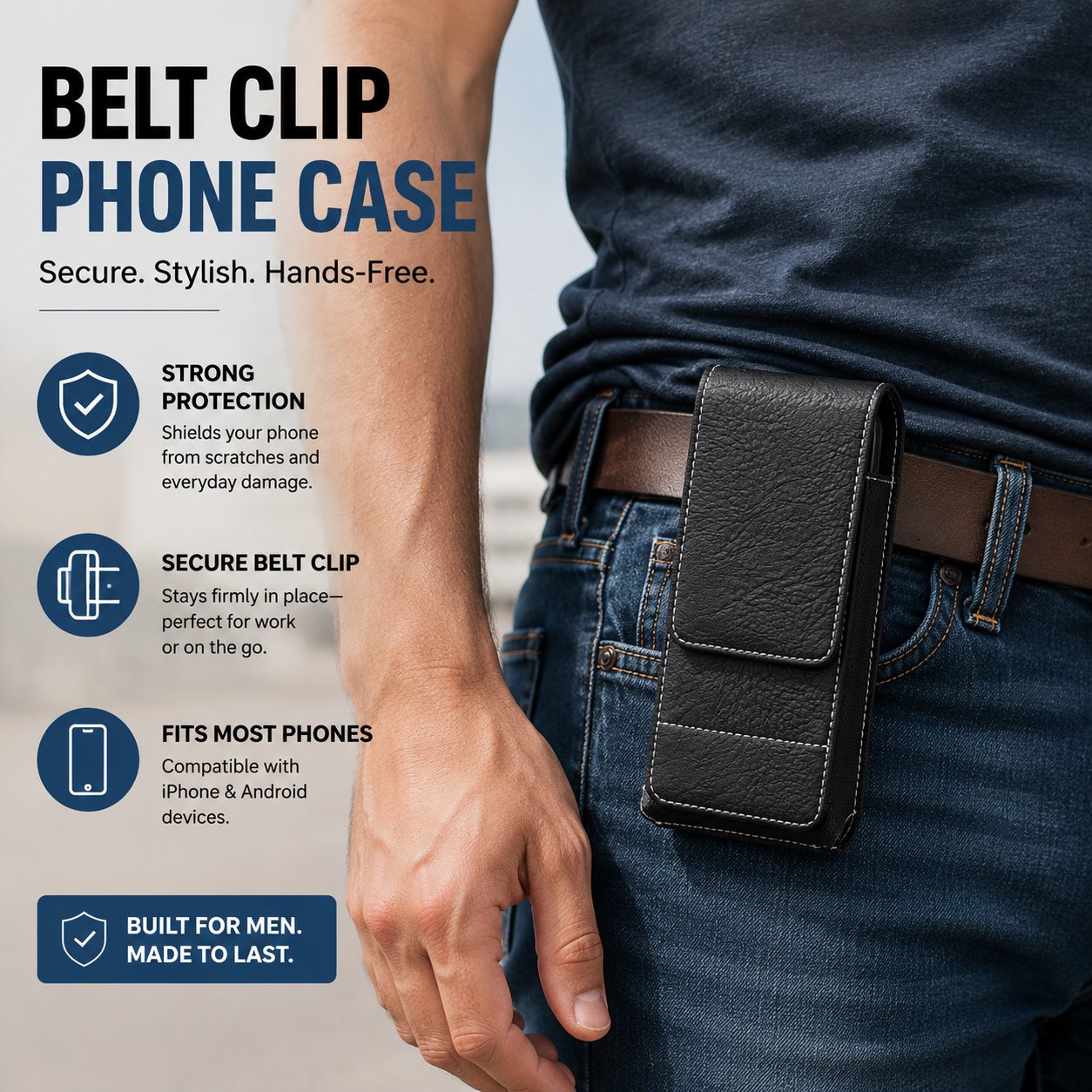 ❄️Sconto estivo del 50%!📱Portacellulare da cintura con chiusura magnetica – Robusto porta-smartphone con clip, passante per cintura e scomparto per carte