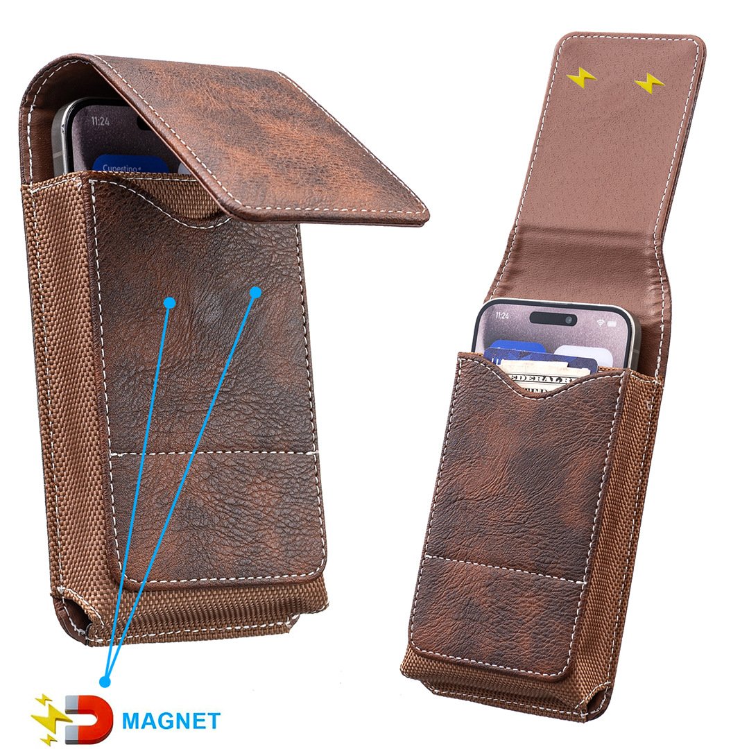 ❄️Sconto estivo del 50%!📱Portacellulare da cintura con chiusura magnetica – Robusto porta-smartphone con clip, passante per cintura e scomparto per carte