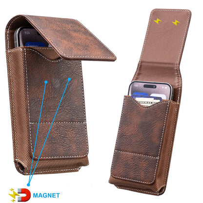 ❄️Sconto estivo del 50%!📱Portacellulare da cintura con chiusura magnetica – Robusto porta-smartphone con clip, passante per cintura e scomparto per carte