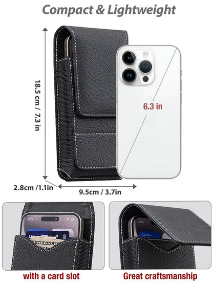 ❄️Sconto estivo del 50%!📱Portacellulare da cintura con chiusura magnetica – Robusto porta-smartphone con clip, passante per cintura e scomparto per carte