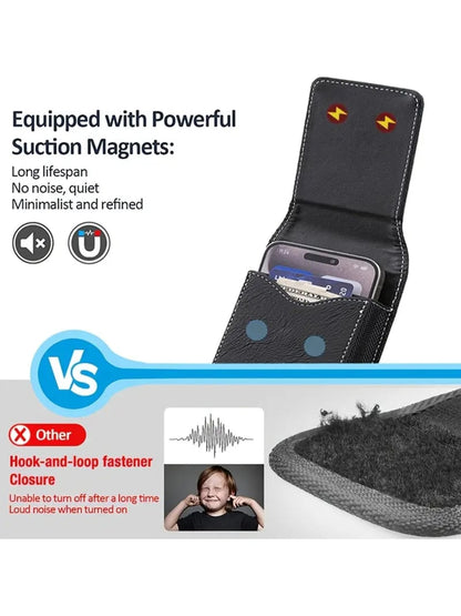 ❄️Sconto estivo del 50%!📱Portacellulare da cintura con chiusura magnetica – Robusto porta-smartphone con clip, passante per cintura e scomparto per carte